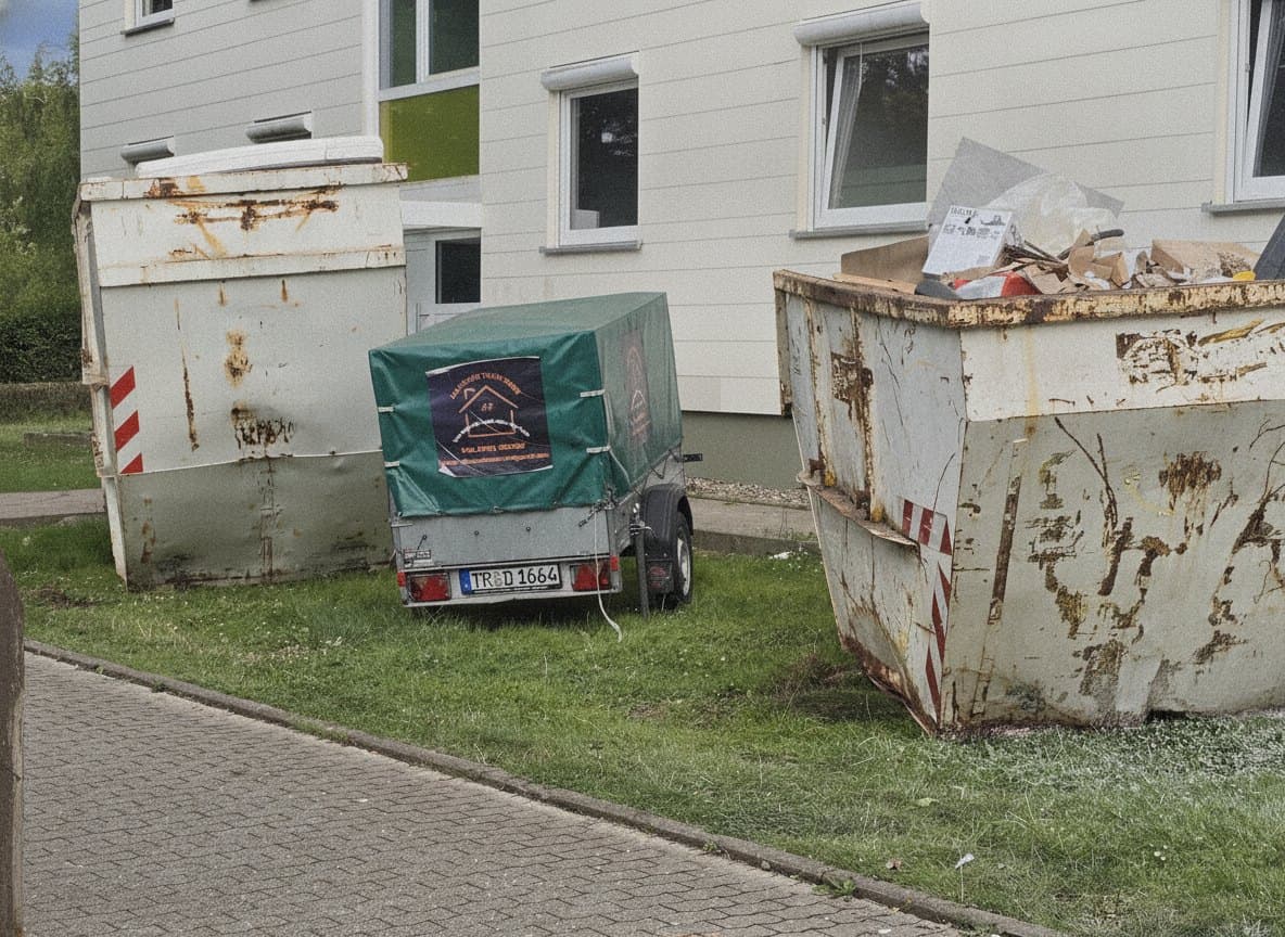 Trier: Container und Anhänger von Allround Team Trier beim Einsatz für das Tierheim